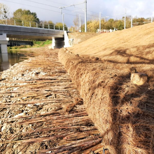 Terre avec un pont au-dessus d'un cours d'eau en arrière-plan | Equo Vivo - Génie végétal